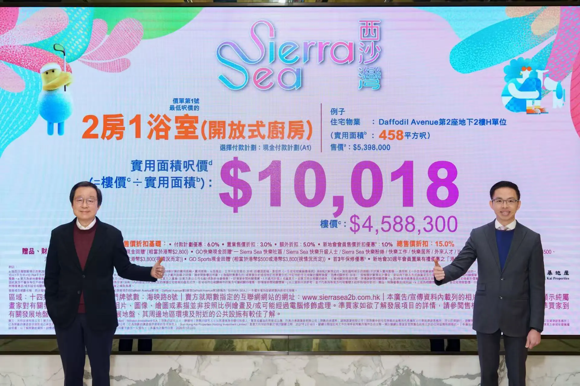 【港樓】SIERRA SEA 2B期首批155伙 折實均呎1.13萬 較2A首批高3.3%