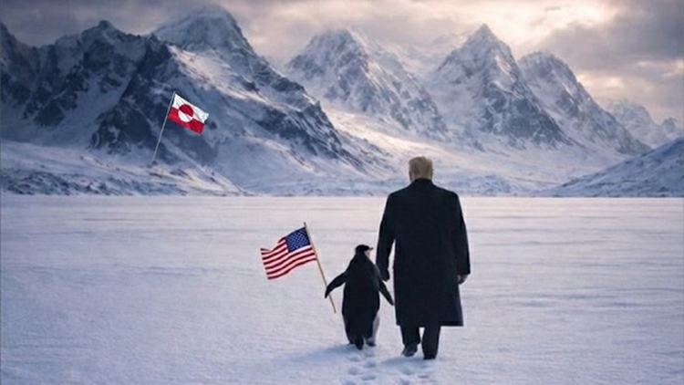 白宮曬特朗普在格陵蘭牽企鵝圖片 「南轅北轍」翻車