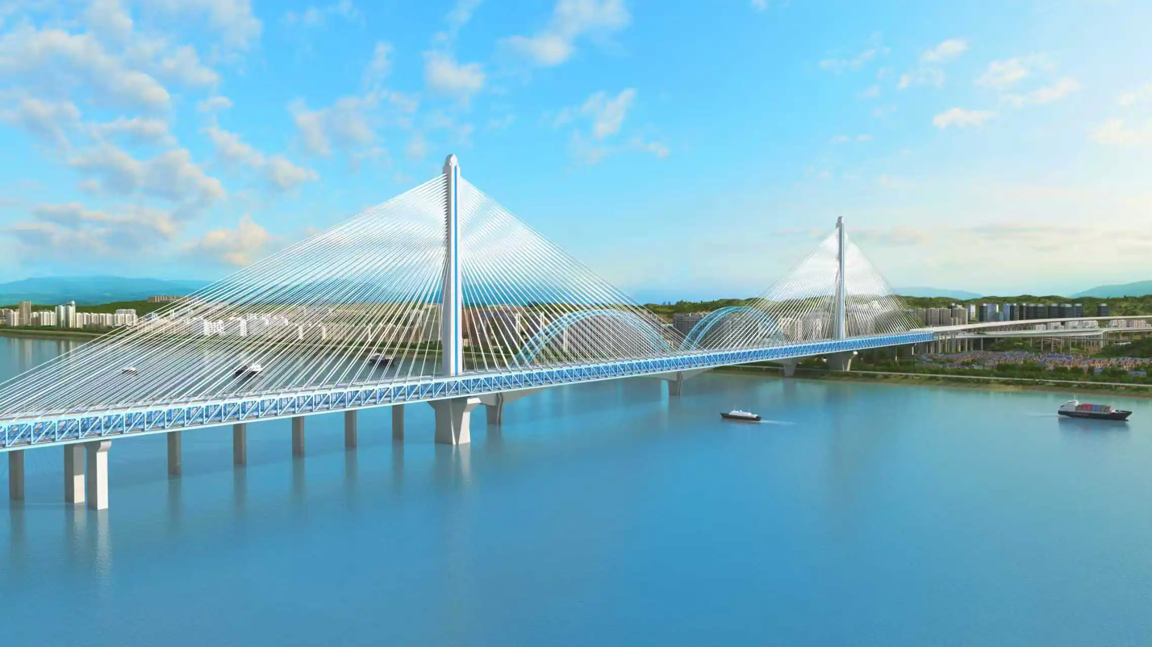 中鐵大橋局承建的世界首座分離式鋼桁梁斜拉橋關鍵節點告捷