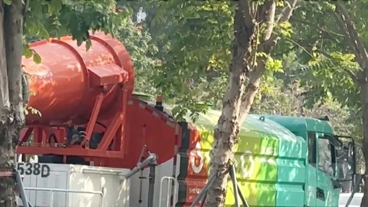 有片｜市民爆料深圳福田霧炮車疑取再生水降塵 與水務局要求相悖