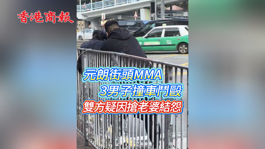 有片丨元朗街頭MMA 3男子撞車鬥毆 雙方疑因搶老婆結怨