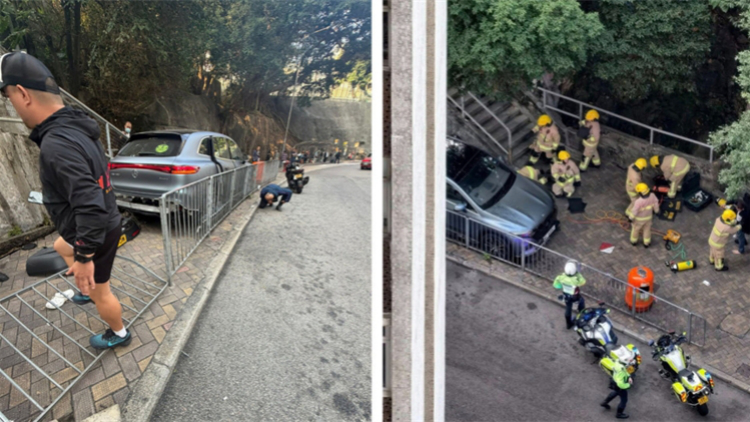 香港仔私家車剷上行人路撞傷一家三口 女兒一度受困車底