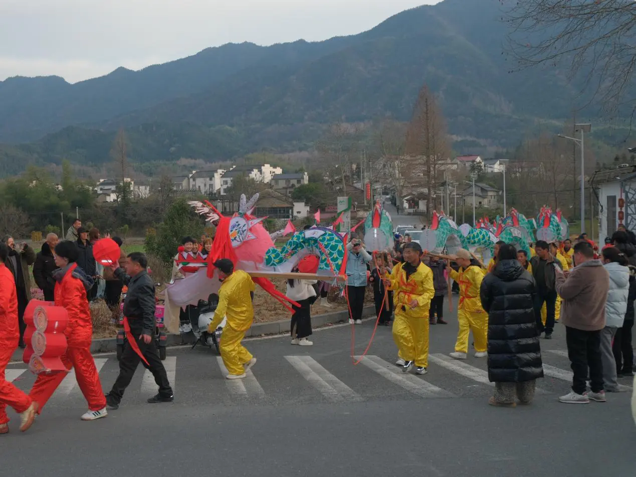 【就在徽州過大年】安徽黃山區：新豐板龍起舞賀新春
