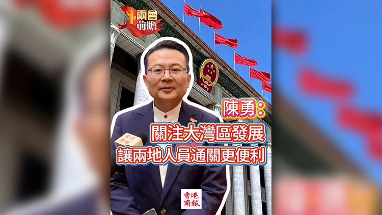 兩會前瞻｜陳勇：關注大灣區發展 讓兩地人員通關更便利