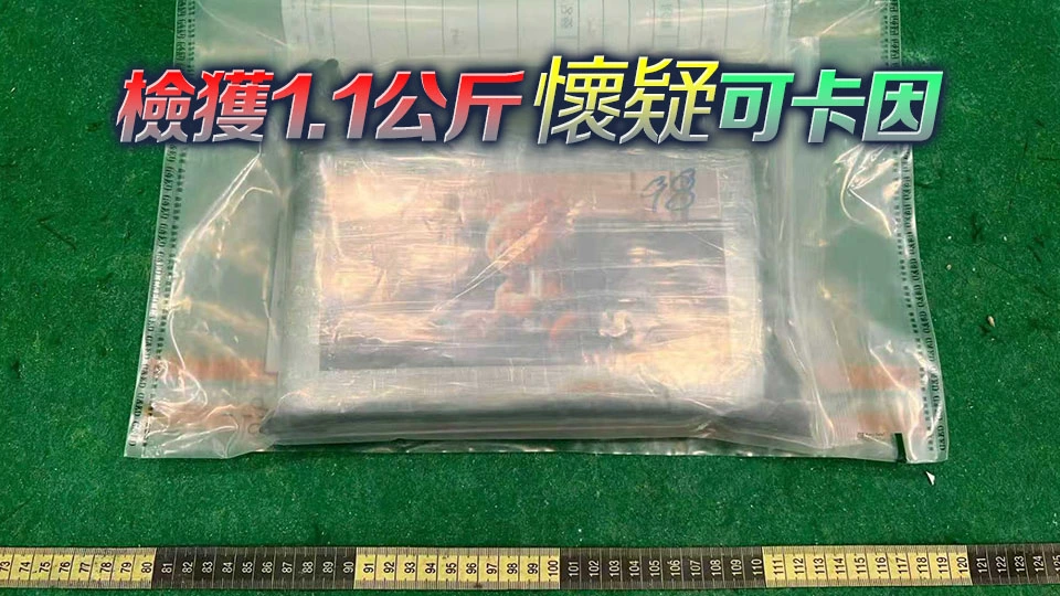 海關機場檢值100萬元可卡因 拘捕2名大馬抵港男子