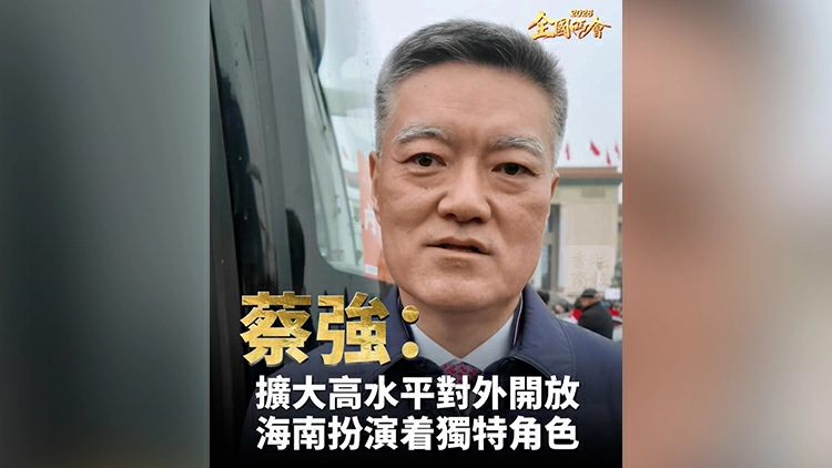 有片｜【全國兩會】蔡強：擴大高水平對外開放 海南扮演着獨特角色！