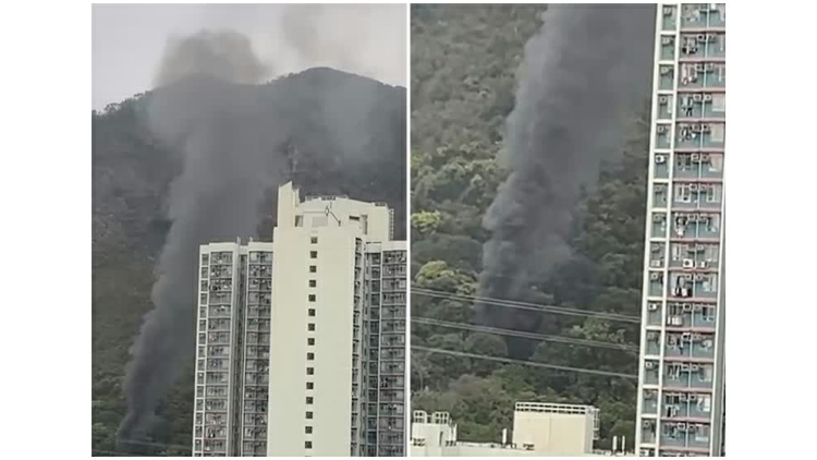 慈正邨對開山坡起火