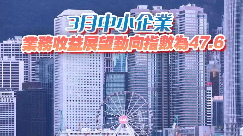 本港2月中小企業務收益指數升至45.3 營商氣氛改善