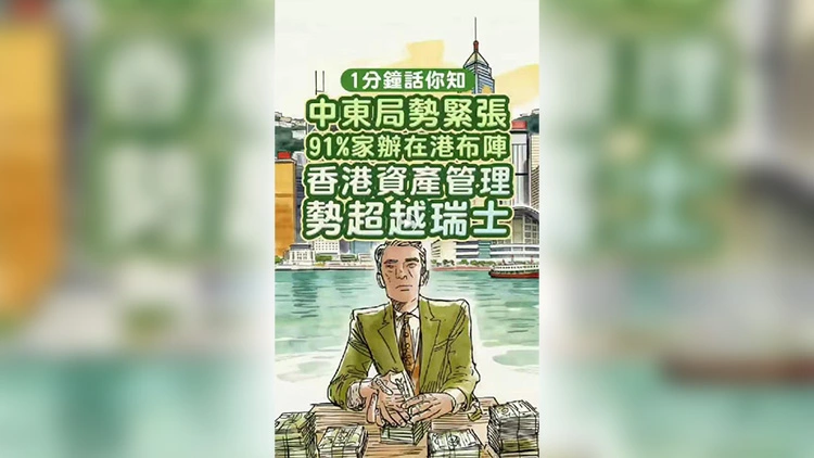 有片 | 【1分鐘話你知】中東局勢緊張 91%家辦在港布陣 香港資產管理勢超越瑞士