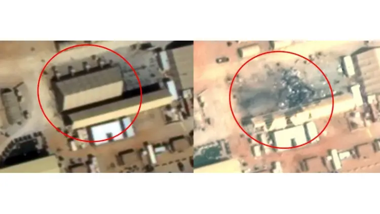 伊朗公布襲擊前後美軍基地對比圖 美防禦工事遭破壞