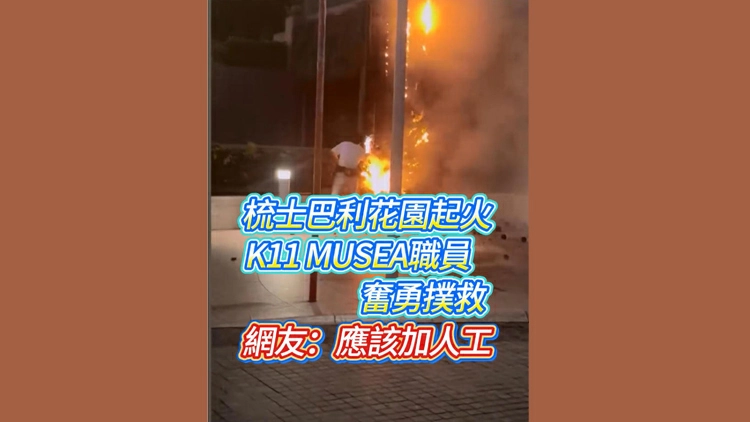 有片｜梳士巴利花園起火 K11 MUSEA職員奮勇撲救 網友：應該加人工