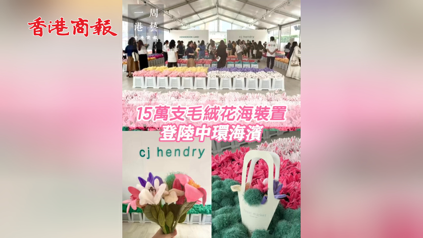 有片丨【一周港藝】沉浸式藝術體驗！中環海濱15萬支毛絨花燦爛盛放