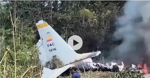 哥倫比亞C-130軍用運輸機墜毀 機上載有125人 48名傷員獲救