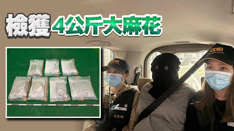 海關機場檢值90萬元大麻花 拘捕25歲女旅客