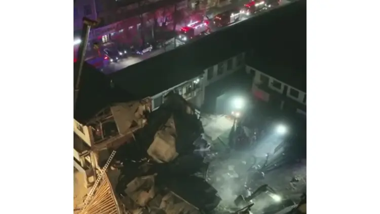 黑龍江省海林市建築坍塌 致9人被困