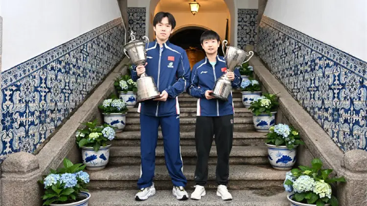 圖集｜王楚欽、孫穎莎拍攝澳門冠軍城市宣傳照