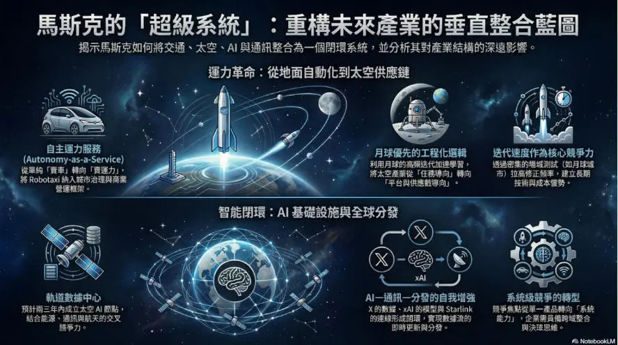 從 Robotaxi 到月球城市：馬斯克的系統競爭佈局