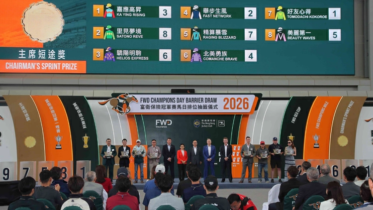 有片 | 【冠軍賽馬日】嘉應高昇抽三檔爭20連勝 梁錫光：全世界最幸運馬主