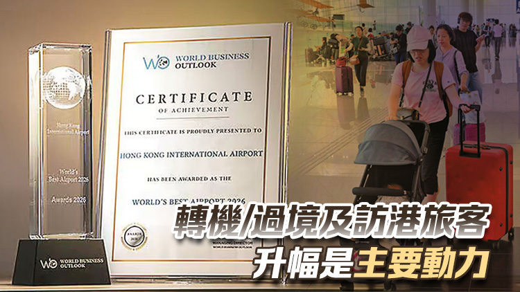 香港機場首季客運量按年升14.3% 全球十大繁忙航線港佔四條