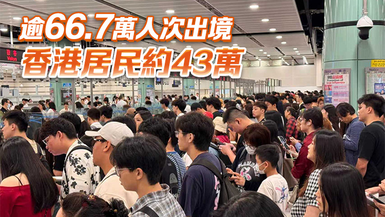 五一首日逾63.5萬人次入境本港 內地客超過25萬