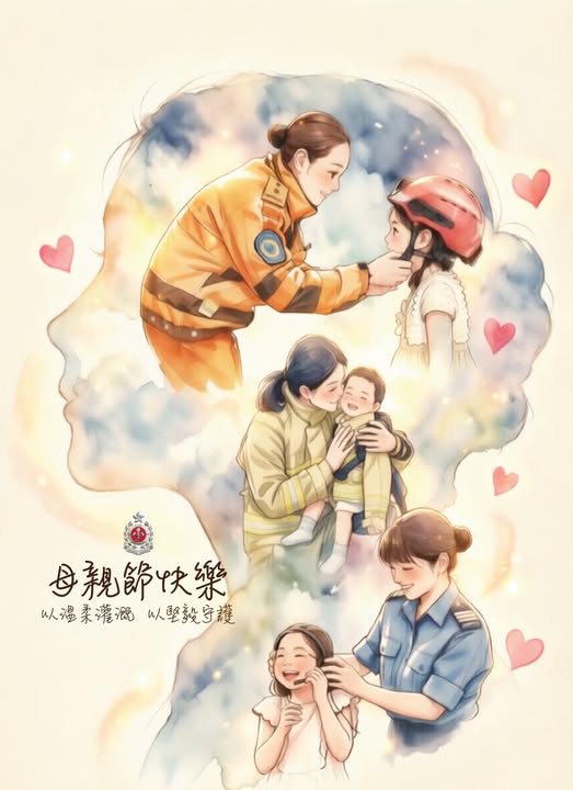女消防員剛柔並濟 消防處：祝願母親節快樂