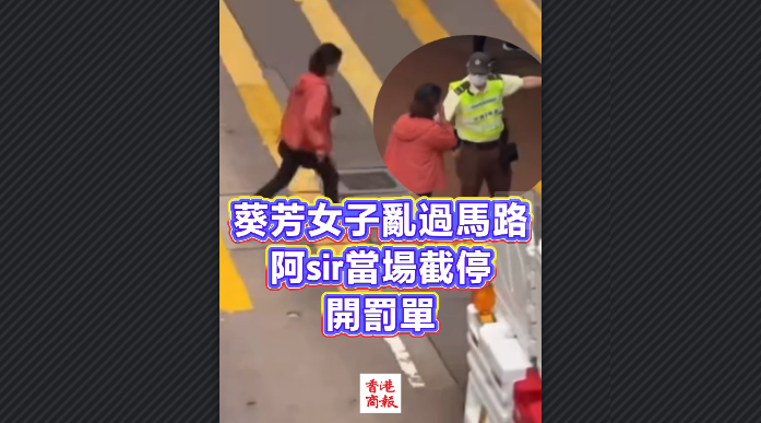 有片丨葵芳女子亂過馬路 阿sir當場截停 開罰單