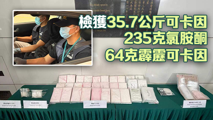 海關檢值2700萬元毒品 拘捕31歲男子