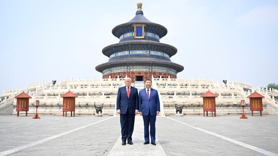 習近平同美國總統特朗普參觀天壇