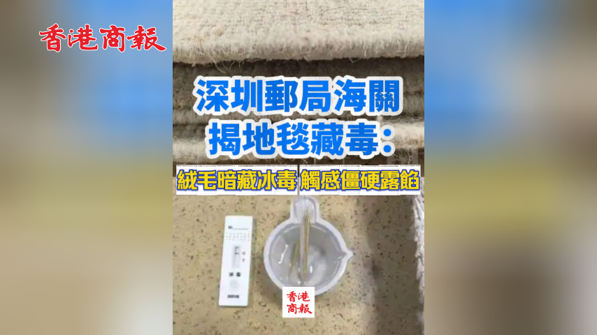 有片丨深圳郵局海關揭地毯藏毒：絨毛暗藏冰毒 觸感僵硬露餡