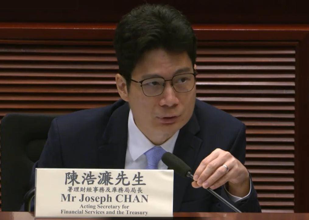 陳浩濂：6宗虛擬資產交易平台牌照申請正在審批