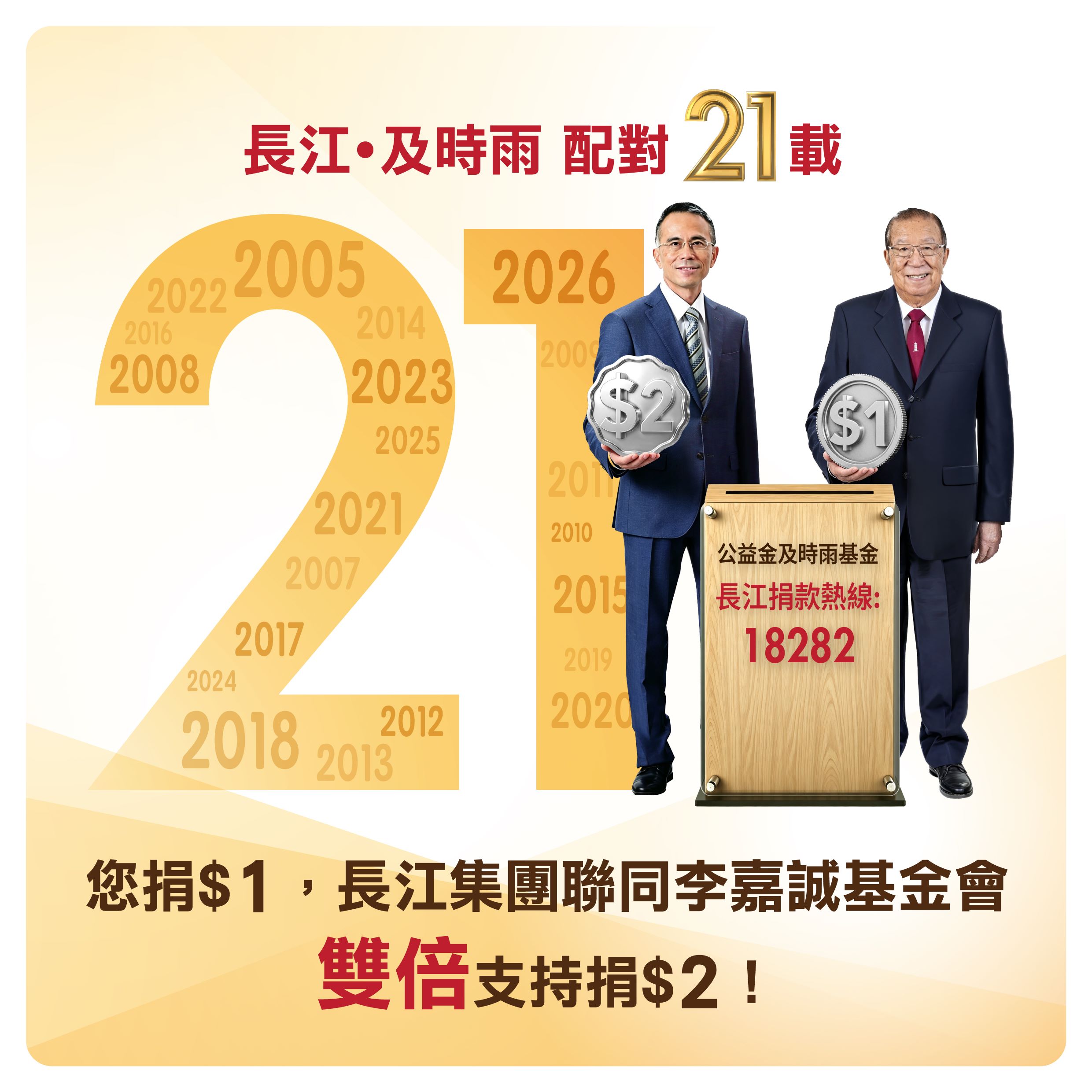 本周六認捐公益金 你捐1蚊誠哥捐兩蚊