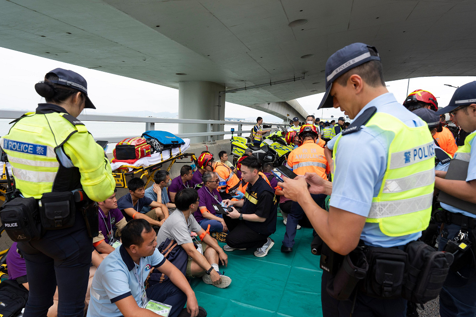 警方港珠澳大橋重大事故演習 提升大型救援應變能力