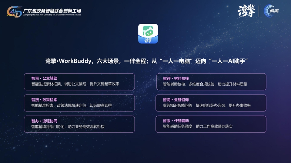 廣東政務智能中樞灣擎上線 WorkBuddy助力智慧辦公新範式