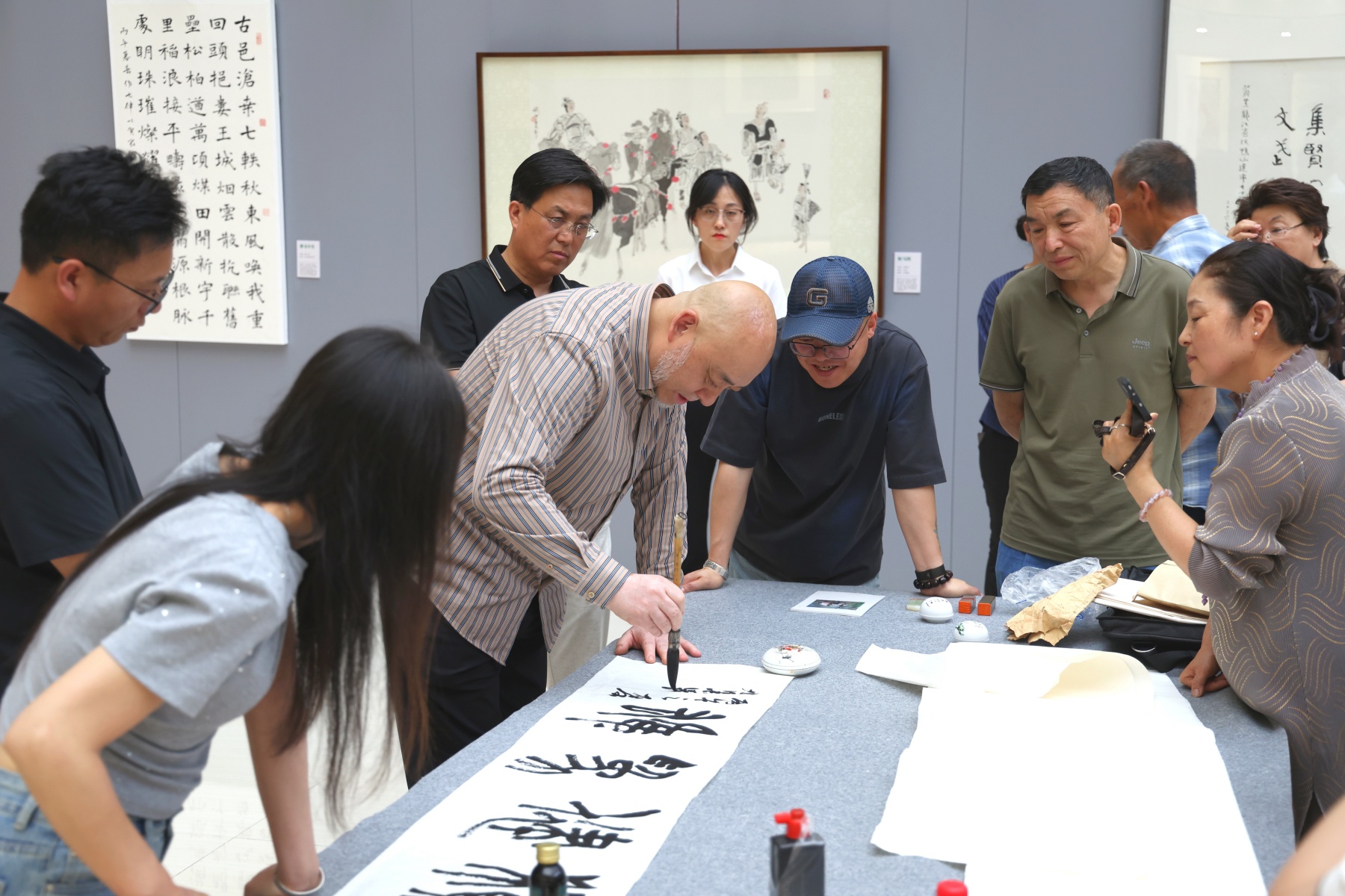 黑龍江雙鴨山市慶祝建黨105周年暨建市70周年書畫展開幕