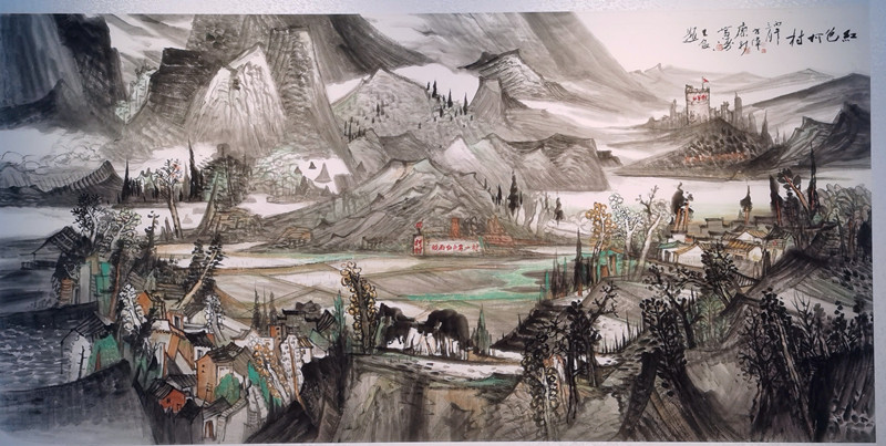 皖黟縣柯村鎮：《紅色柯村》亮相全省慶祝建黨105周年主題書畫展
