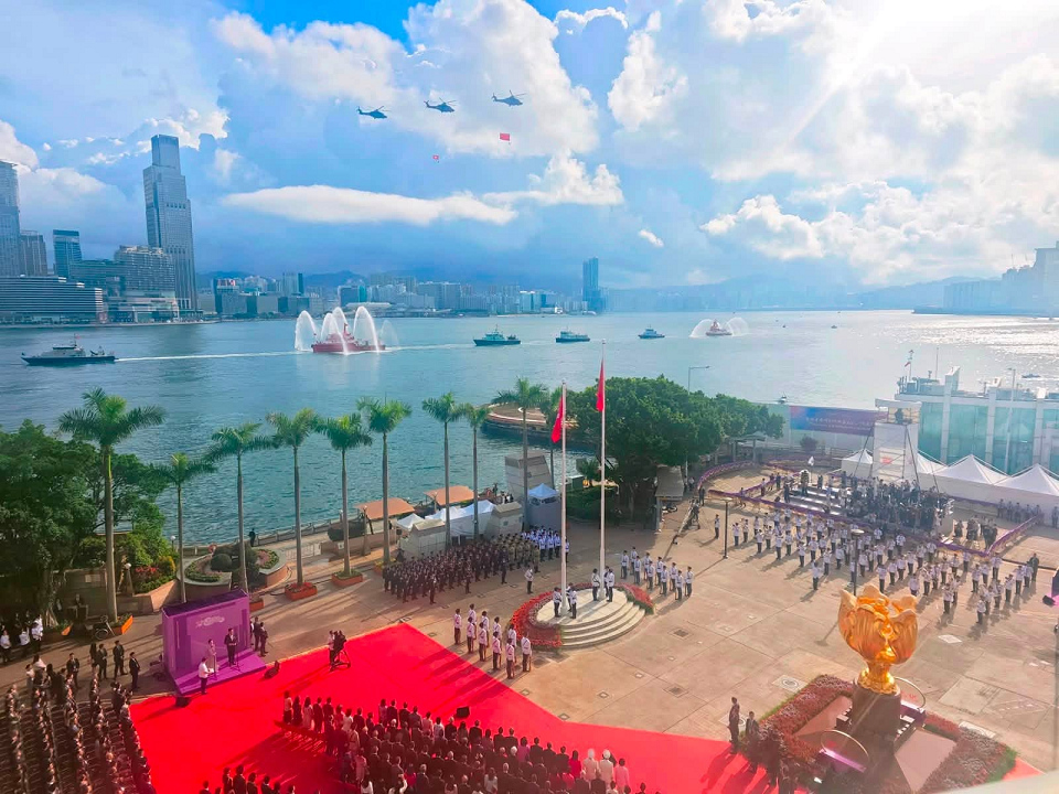 香港回歸29周年｜灣仔金紫荊廣場升旗儀式 警隊心繫社會維護國家安全