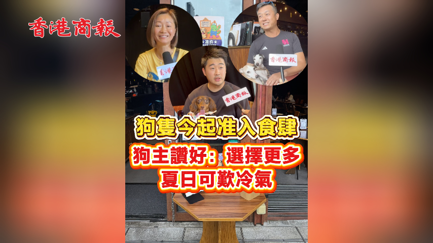 有片丨狗隻今起准入食肆 狗主讚好：選擇更多 夏日可歎冷氣