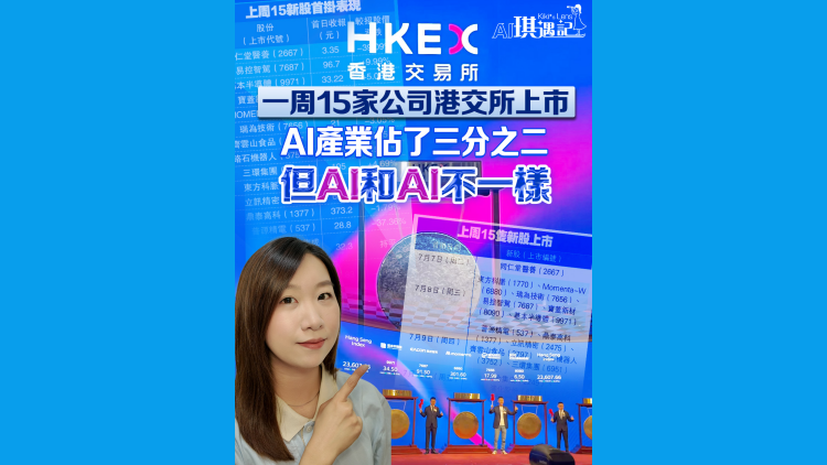 有片｜【AI琪遇記】一周15家公司港交所上市 AI產業佔三分之二
