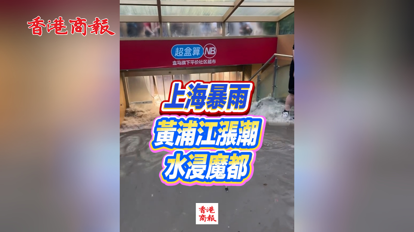 有片丨上海暴雨 黃浦江漲潮 水浸魔都