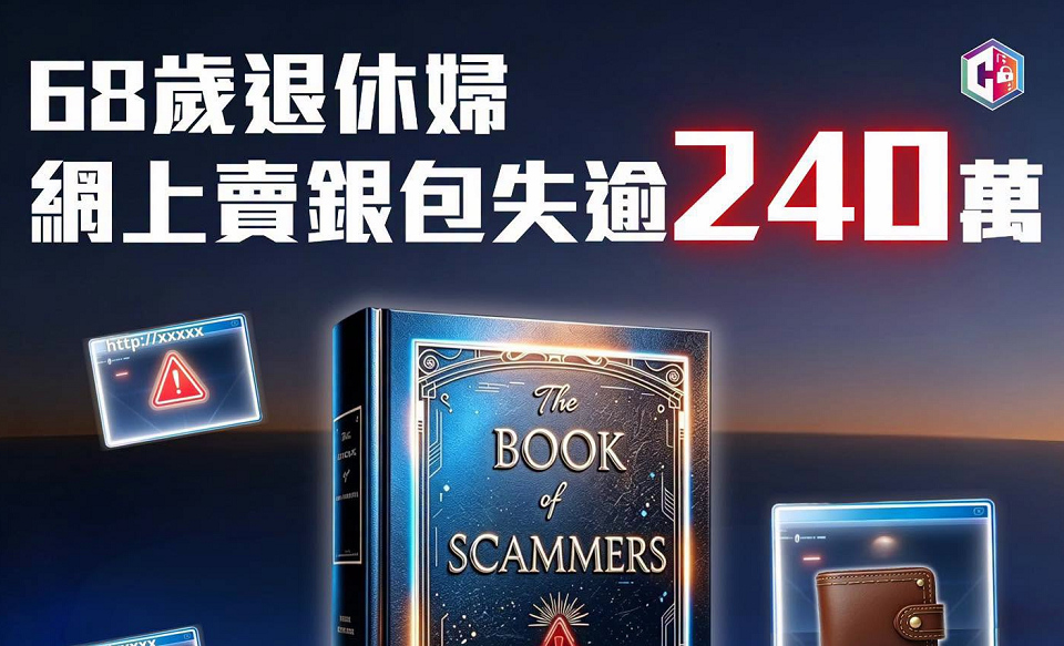 退休婦賣銀包陷釣魚網站騙局 轉賬4次失240萬元