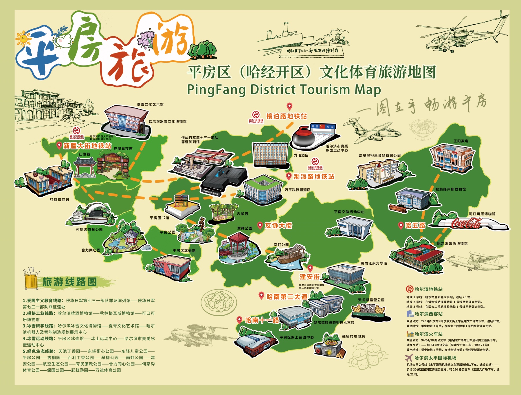 地圖上的寶藏平房！哈爾濱市平房區（哈經開區）文旅地圖正式發布
