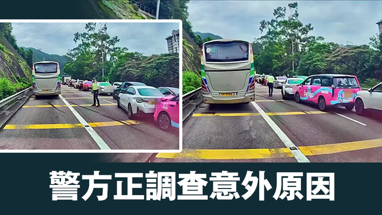 獅子山隧道公路往九龍方向10車相撞 5人受傷送院