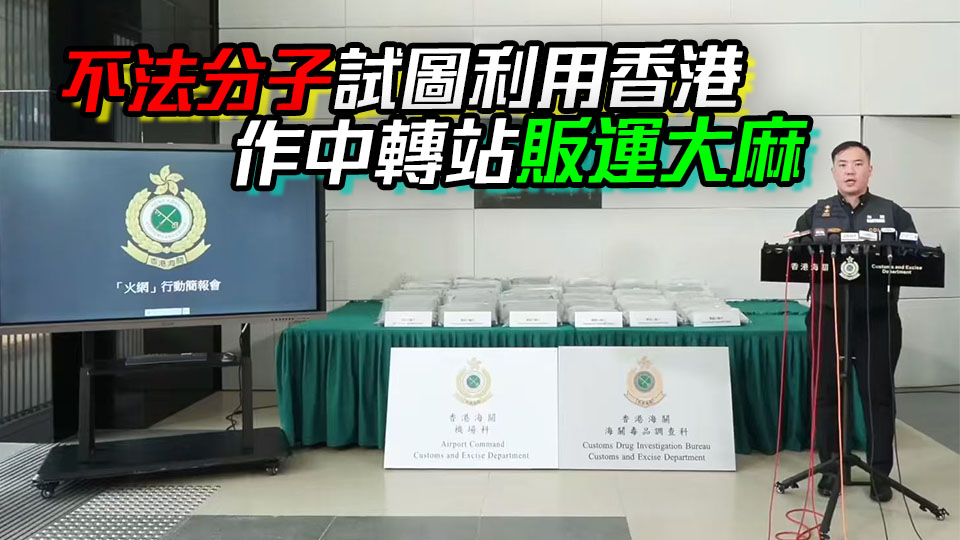 海關打擊跨境販毒拘10人 檢240公斤市值逾半億元大麻花