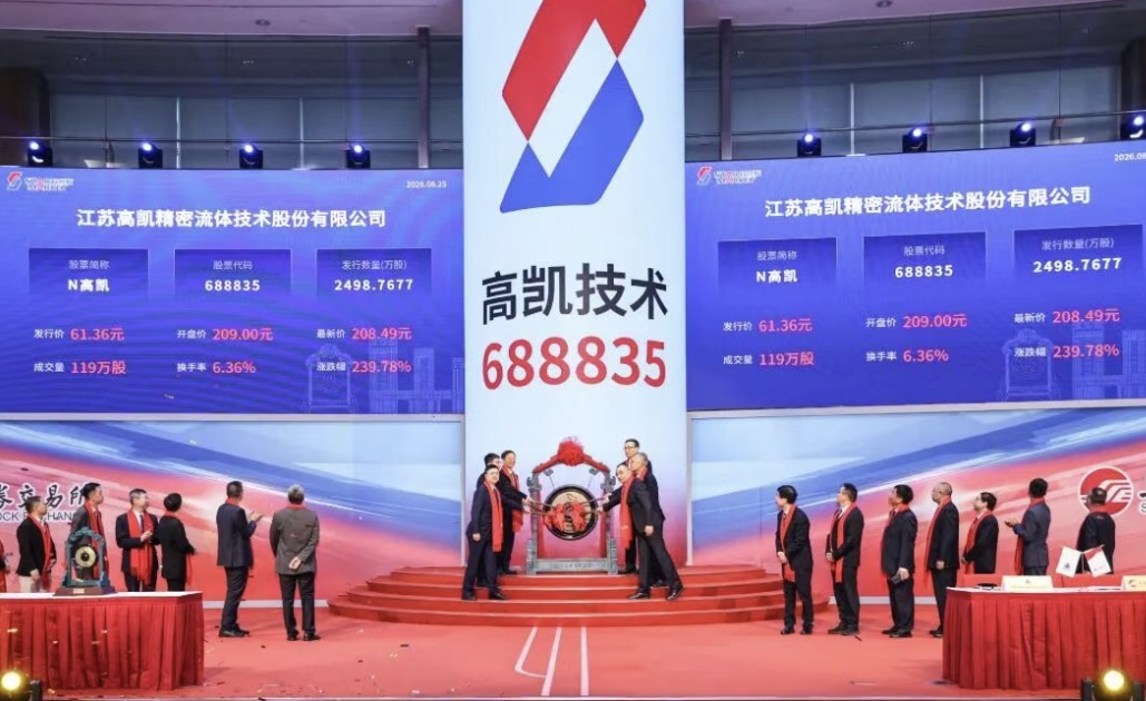 中一籤最高浮盈近12萬 高凱技術上市兩日累計上漲3.88倍