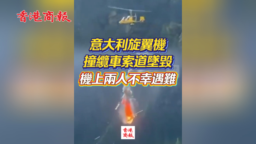 有片丨意大利旋翼機撞纜車索道墜毀 機上兩人不幸遇難