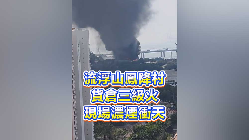 有片｜流浮山鳳降村貨倉三級火 現場濃煙衝天
