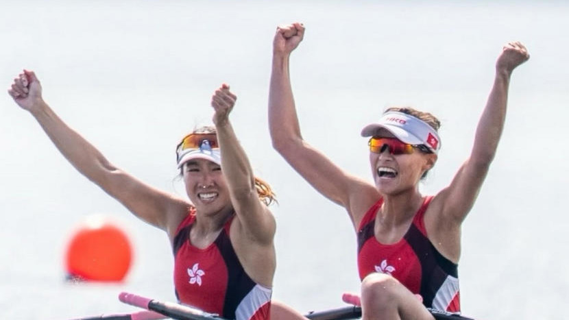 亞運會2026 | 港隊張菀珊、梁穎桉亞運女子輕量級雙人雙槳艇取得銀牌