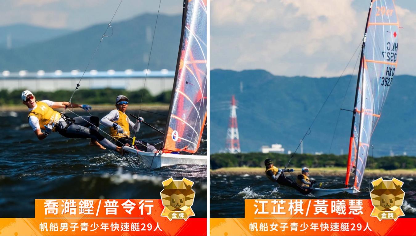 亞運會丨港隊帆船項目單日進帳2金1銀 青年快速艇29er級包攬男女子雙冠