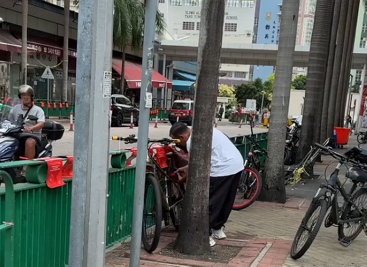 有片〡天水圍光天化日偷單車 網民說靚車唔好擺街邊