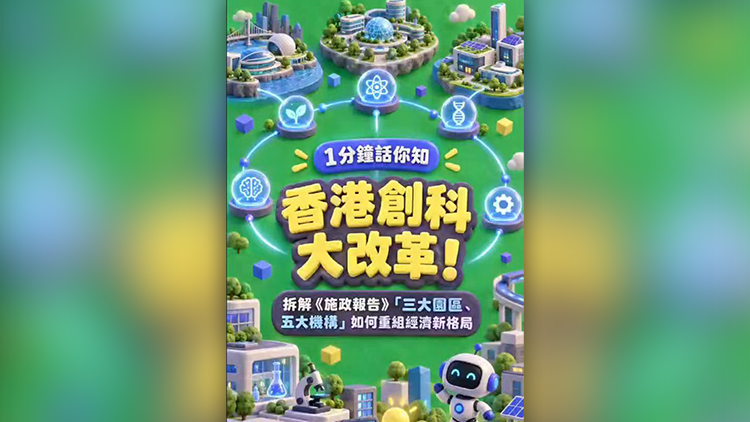 有片丨【一分鐘話你知】香港創科大改革！拆解《施政報告》「三大園區、五大機構」如何重組經濟新格局